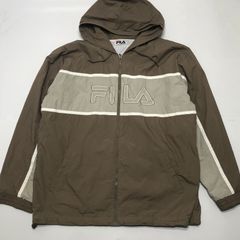 FILA アノラック ハーフジップ ナイロン ベージュ オーバーサイズ 