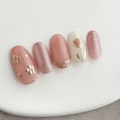 花♥ サイズオーダー ネイルチップ db19bf0d27fd5b40b88b1c7519fa36