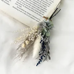 ドライフラワー ミニスワッグ31 /  Sサイズ花束 / ブルー×グレー×ホワイト系 / プリザーブドフラワー ミニブーケ / 撮影小物 / フラワーギフト / ガーランド / フラワーインテリア