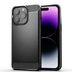 iPhone15 Pro Max ケース アイフォン15 プロマックス  カーボン調 薄型 耐衝撃 ソフト ケース 【Color】 ブラック
