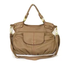 ヴュレ Beaure 2wayレザーショルダーバッグ ギャザー ベージュ