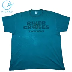 レア！ 90年代 DELTA製 USA古着 XL グリーン リバークルーズ Tシャツ 刺繍 舵輪