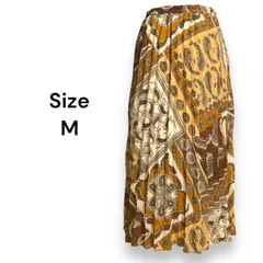 ノーブランド　no brand　ペイズリー柄　プリーツ　スカート