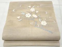 ❤️正絹夏帯　絽綴れ八寸名古屋　大人のピンクベージュ新品✨超美品新品帯用畳紙付き 正絹 絽名古屋帯 ピンク・ブルー系【おしゃれ帯】【お茶席