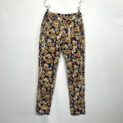 レディース パンツ 赤 青 黄 緑 白 花柄 コーデュロイ S☆CTR-238☆