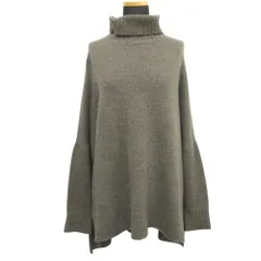 美品 19aw IENA イエナ ウールカシミヤワイドタートルネックプルオーバー ニット セーター オーバーサイズ グレー レディース 古着 中古 USED