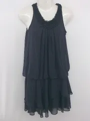 ◇ LAISSE PASSE レッセパッセ フォーマル オケージョン ノースリーブ ミニ ワンピース サイズ38 ネイビー レディース E  【1306080001210】