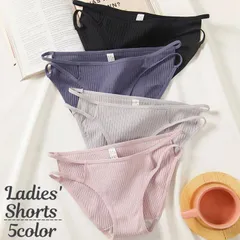 紐パン 紐ショーツ ヒモパン パンツ パンティー 単品 レディース インナー 女性下着 ランジェリー リブ セクシー シンプル 無地 単色 ソリッドカラー SEXY 女性用 婦人用 M L XLxiaokb229