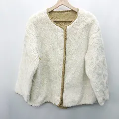 ◇ ⊇ BEAUTY&YOUTH UNITED ARROWS リバーシブル ボア 長袖 ブルゾン サイズM ブラウン ホワイト レディース E  【1409240008262】