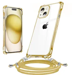 【特価商品】iPhone 15 ケース クリア ショルダー 耐衝撃 全面保護 iPhone15 カバー 透明 アイフォン 15 スマホケース 首かけ 肩掛け 斜めかけ TPU 縄掛けケース ストラップ付き 薄型 軽量 落下防止 紛失防止 取り外し可能 長さ調整