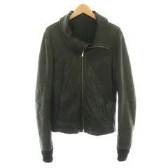 リックオウエンス Rick Owens 13SS ライダースジャケット シングル レザージャケット アウター ラムレザー 絹 シルク混 XS 黒 ブラック RU5763 /YTのサムネイル