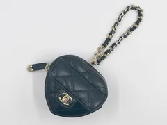 CHANEL シャネル ミニ ハート バッグ チャーム ケース ラムスキン マトラッセ ブラック シャンパンゴールド AP4838  超美品