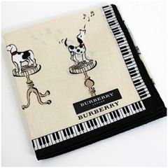 バーバリー  コットン ハンカチ 未使用 ベージュ 中古 Sランク