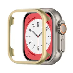 【人気商品】アップルウォッチ カバー apple watch ケース アルミ 製 アルミニウム 45mm Serise 7金 ゴールド