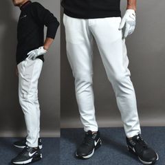 送料無料 アウトレット 撮影サンプル品 ホワイト/XXXLサイズ 【COMONGOLF/コモンゴルフ】ポンチジャージ素材アンクル丈テーパードカラー切替ゴルフパンツ(CG-21022ST)ゴルフウェア メンズ 春 秋 スラックス ロング パシャ売り S-S