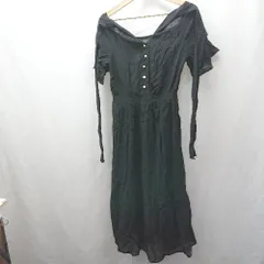 ◇ OLIVE des OLIVE ウエストゴム　薄手　シースルー　デート 半袖 ロング丈 ワンピース サイズF ブラック系 レディース E  【1505290014939】