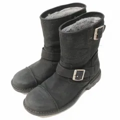 アグ オーストラリア UGG australia Rockville II エンジニアブーツ ムートン バックルベルト レザー 3040 黒 ブラック 26cm UK7 0217 IBO47 メンズ