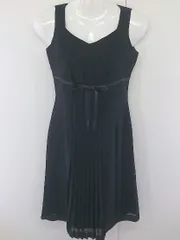 ◇ NATURAL BEAUTY BASIC リボン ノースリーブ 膝丈 ワンピース サイズS ブラック レディース  【中古】 【1206140000514】
