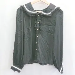 ◇ Θ Secret Honey シークレットハニー フリル 長袖 ブラウス シャツ サイズ2 ブラック レディース E  【1412260032841】