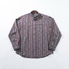 ミッソーニ MISSONI モザイクパターンシャツ イタリア製 総柄シャツ 90s チェックシャツ ボタンダウン トップス ロングスリーブ