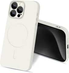 【bjnosdv】マグセーフ対応 iPhone 13ProMax ケース 13ProMax MagSafe対応 ワイヤレス充電対応 シリコン 耐衝撃 　（オフホワイト）　s9105