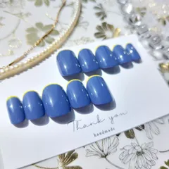 No.3　現品　ネイルチップ　シンプル　フレンチ　細フレンチ　オフィスネイル　カジュアル　ダスティカラー　ショートオーバル　ハンドメイド　くすみ