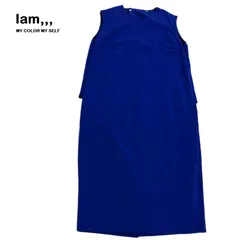 【Iam,,,/アイアム】ワンピース パーティードレス ノースリーブワンピース フォーマル ひざ丈 ロイヤルブルー お呼ばれ（中古）