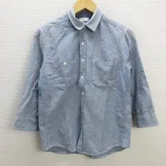 G■ナノユニバース/nano universe 七分袖シャツ【M】青系/men's/120【中古】■