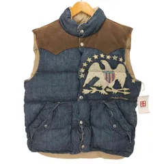 デニムアンドサプライ ラルフローレン DENIM & SUPPLY RALPH LAUREN イーグルデザイン 異素材切替インディゴダウンベスト Y2K メンズ JPN：M のサムネイル