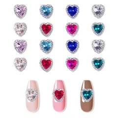 【特価商品】ネイルパーツ ハート 16個セット 3d 立体 ハート型 ネイルストーン ぷっくり 大きい ラインストーン 宝石 ネイルアート デコパーツ ジュエリーパーツ (カラフル A)