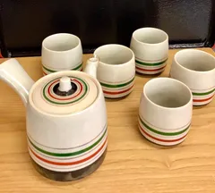 九谷焼　ライン茶器揃