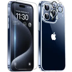 【人気商品】15 いphone pro 黄変防止 耐久性 ワイヤレス充電対応 ストラップホール付き あいほん15Pro 米軍MIL規格 SGS認証 アイフォン15Pro カメラレンズ保護付き PC背面 耐衝撃 スマホケース クリア アイフォン15プロ ケース
