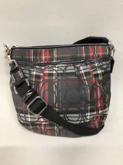 COACH/コーチ　ショルダーバック　タータンチェック柄　キャンバス　レザー　中古品