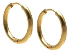 【人気商品】five ships フープピアス シンプル リング 18G 2個セット [JDWB] (ゴールド 16mm 中)