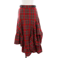ジュエティ jouetie イレギュラーフリルフレアチェックスカート ロング M レッド 082440800501 /YM