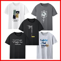 【新品・未使用】プリント 大きいサイズ 新デザイン 汗染み防止 tシャツ 肉厚生地 綿100% クルーネック 5枚組 抗菌防臭 半袖 柔らかい メンズ UVカット セット 男女兼用 Tシャツ 夏服 [SIPERLARI]