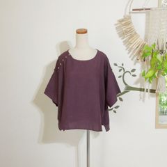 バラカ ボタンカットソー●パープル