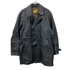 美品！襟ボア着脱式2WAY仕様！スチュワートシボレザーカーコート黒 