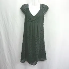 ◇ ⊂ kumikyoku prier 組曲プリエ ラメ装飾 半袖 ひざ丈 ワンピース サイズ2 ブラック レディース E  【1411210012995】