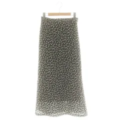 ユーバイスピック&スパン U by Spick&Span ソフトフレアフラワースカート Aライン ロング丈 花柄 総柄 34 XS 黒 ブラック /KO ■OS