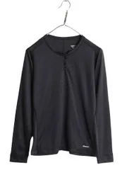 【お得なクーポン配布中!】 00s 05年製 USA製 パタゴニア キャプリーン ヘンリーネック 長袖 Tシャツ レディース M オールド Patagonia ストレッチ インナー ブラック