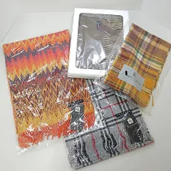 【新品未開封】マフラー4点まとめ（①SOVRANOオレンジ・②SOVRANOグレー・③Aquascutum黄色系ブラウン・④PER-PCSブラウン）中古　■質屋 かんてい局 金沢バイパス店■B25-1467