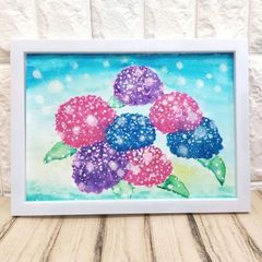 幻の花 絵画 アクリル画 花の絵 A4サイズ フレーム入り 原画