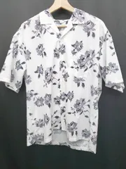 ◇ Θ UNITED ARROWS ユナイテッドアローズ 花柄 半袖 キャンプ シャツ サイズL ホワイト系 メンズ E  【1507100009524】