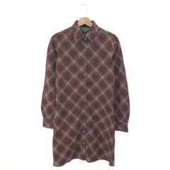 POLO JEANS CO. ポロジーンズカンパニー チェック柄 シャツ ワンピース サイズ:4  ボルドー/ベージュ  レディース 　241005005440