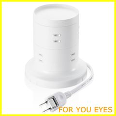 【人気商品】エレコム 電源タップ タワー型 延長コード [ 8個口 ] 固定パーツ付 雷ガード ほこりシャッター 2m ホワイト ECT-2720WH