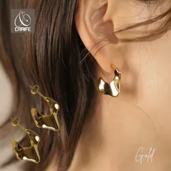 ピアス 大ぶり サージカルステンレス 金属アレルギー対応 18Kコーティング レディース 大人 モダン シンプル かわいい エレガント ジュエリー ゴールド シルバー 送料無料 プチプライス高見え CRAIFE