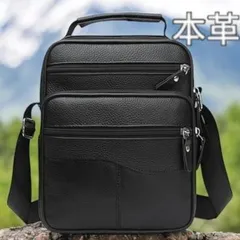 ショルダーバッグ 本革 牛革 2wayバッグ 斜め掛けバッグ 肩掛け ハンドバック 男女兼用 新品 黒色 ブラック 最短発送