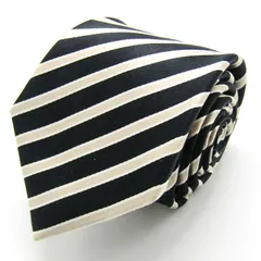 スーツセレクト ブランド ネクタイ ストライプ柄 シルク PO メンズ ブラック SUIT SELECT 【中古】