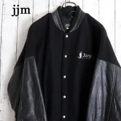 カナダ製 JJM 袖本革 背中ビッグロゴ刺繍 スタジアムジャンパー スタジャン M